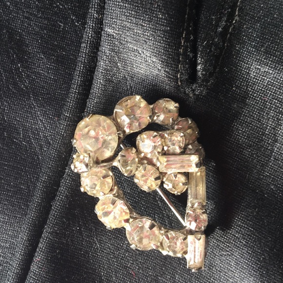 Vintage Rhinestone Diamond Pin Brooch - Picture 5 of 8